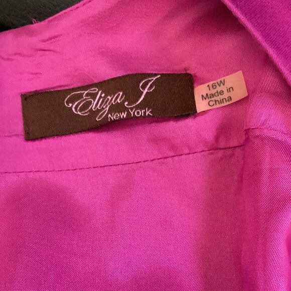 Eliza J Fit & Flare Lined Dress Women’s 16W Sleeveless Fuschia Pink - Picture 6 of 6